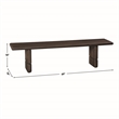 Pemberly Row Modern / Contemporary Backless Dining Bench in Brown