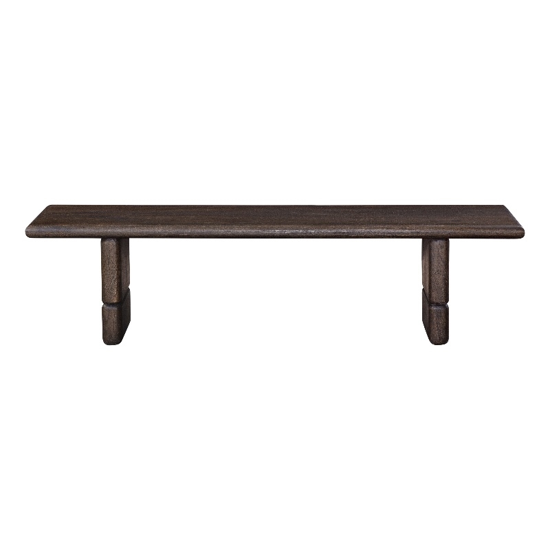 Pemberly Row Modern / Contemporary Backless Dining Bench in Brown