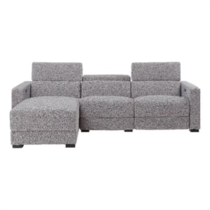Pemberly Row Contemporary 2-piece Dual Power Chaise Sofa Set in Gray