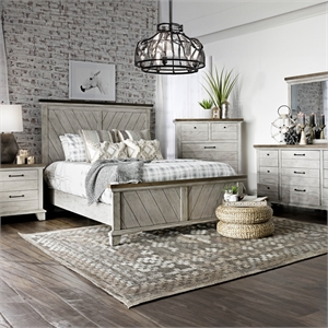 Pemberly Row Engineered Wood Contemporary 6-piece Queen Bedroom Set in Gray