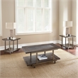 Pemberly Row Contemporary 3-piece Complete Dining Set in Brown