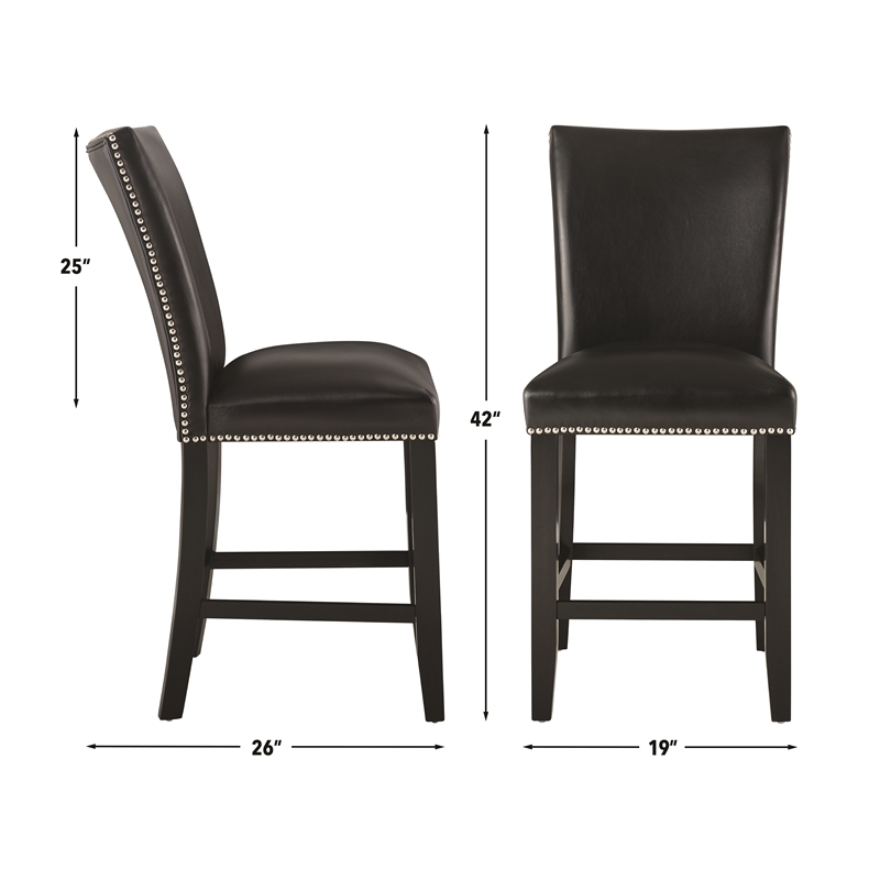 Pemberly Row Square 5-piece Counter Dining Set with Black Chairs
