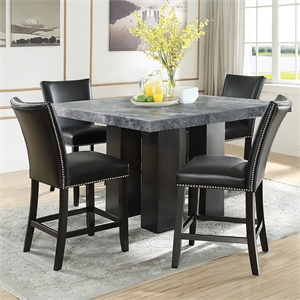 Pemberly Row Square 5-piece Counter Dining Set with Black Chairs