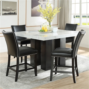 Pemberly Row Square 5-piece Counter Dining Set with Black Chairs