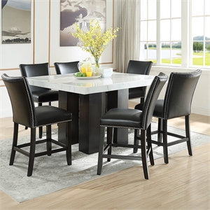 Pemberly Row Square 7-piece Counter Dining Set with Black Chairs