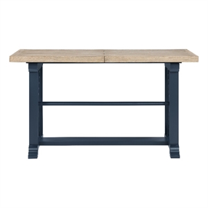 Pemberly Row Engineered Wood Contemporary Blue Counter Table