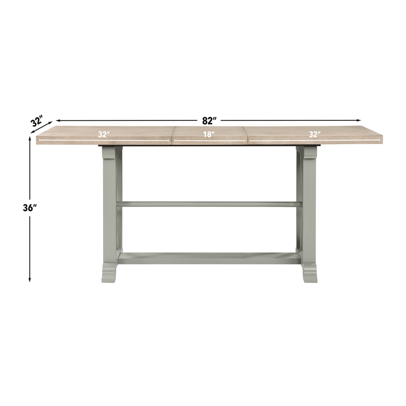 Pemberly Row Engineered Wood Contemporary Green Counter Table