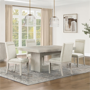 Pemberly Row Contemporary 5-piece Complete Dining Set in Tan/Sand