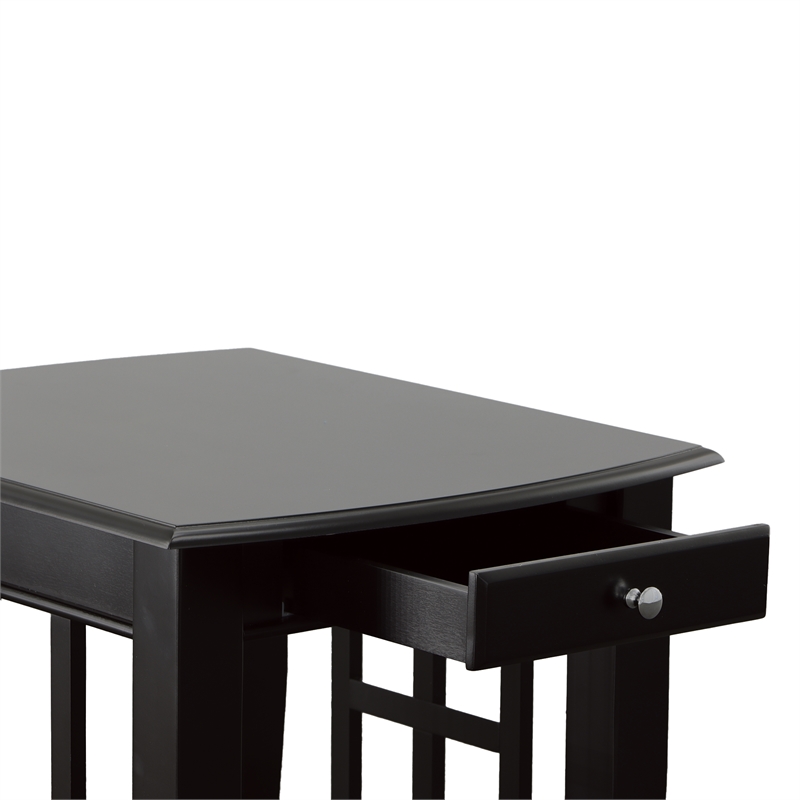 Pemberly Row Contemporary 3-piece Coffee & End Table Set in Black