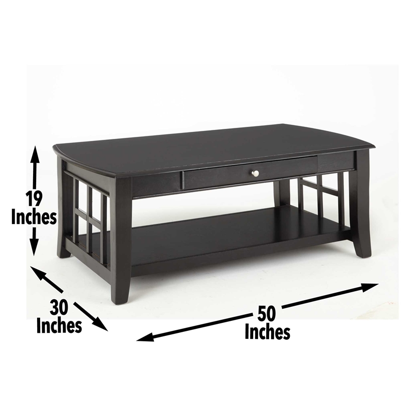 Pemberly Row Contemporary 3-piece Coffee & End Table Set in Black