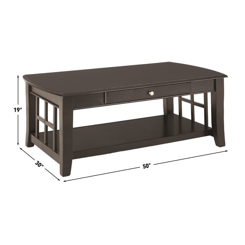 Pemberly Row Contemporary 3-piece Coffee & End Table Set in Black