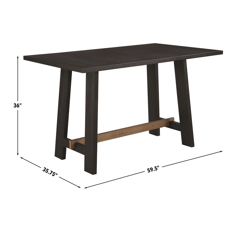 Pemberly Row Contemporary 7-piece Counter Dining Set in Black