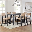 Pemberly Row Contemporary 7-piece Counter Dining Set in Black