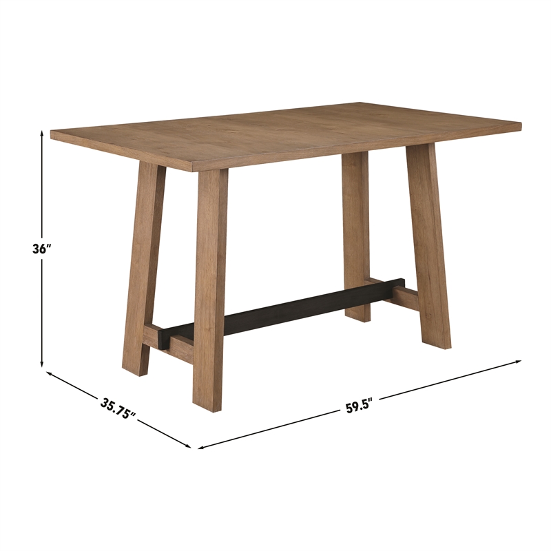 Pemberly Row Contemporary 5-piece Counter Dining Set in Brown