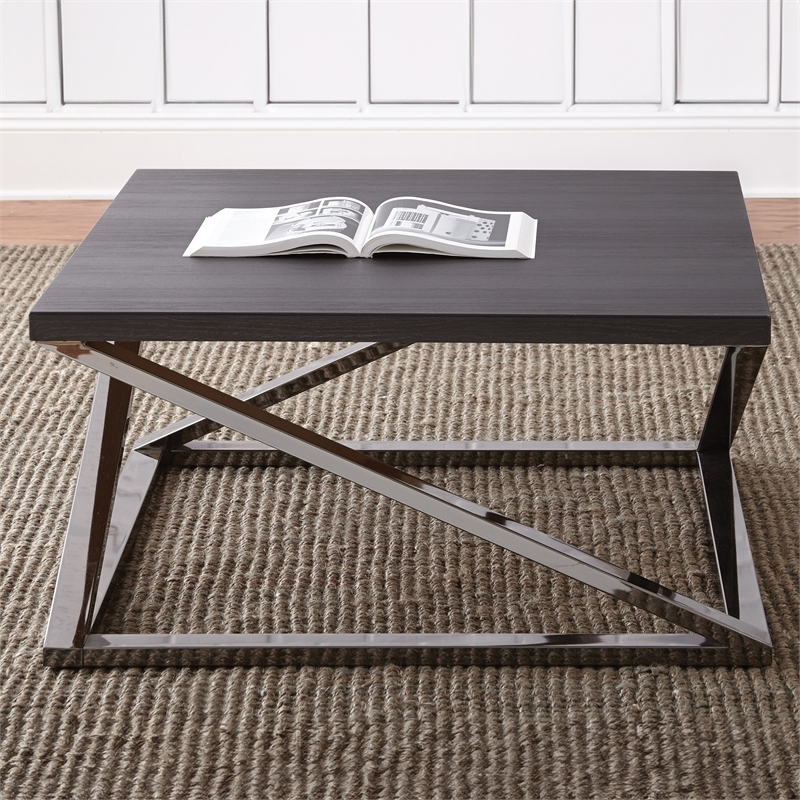 Pemberly Row Engineered Wood Contemporary 3-piece Coffee Table Set in Gray