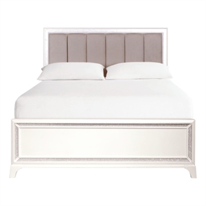 Pemberly Row Wood Modern / Contemporary Queen Bed in Off White