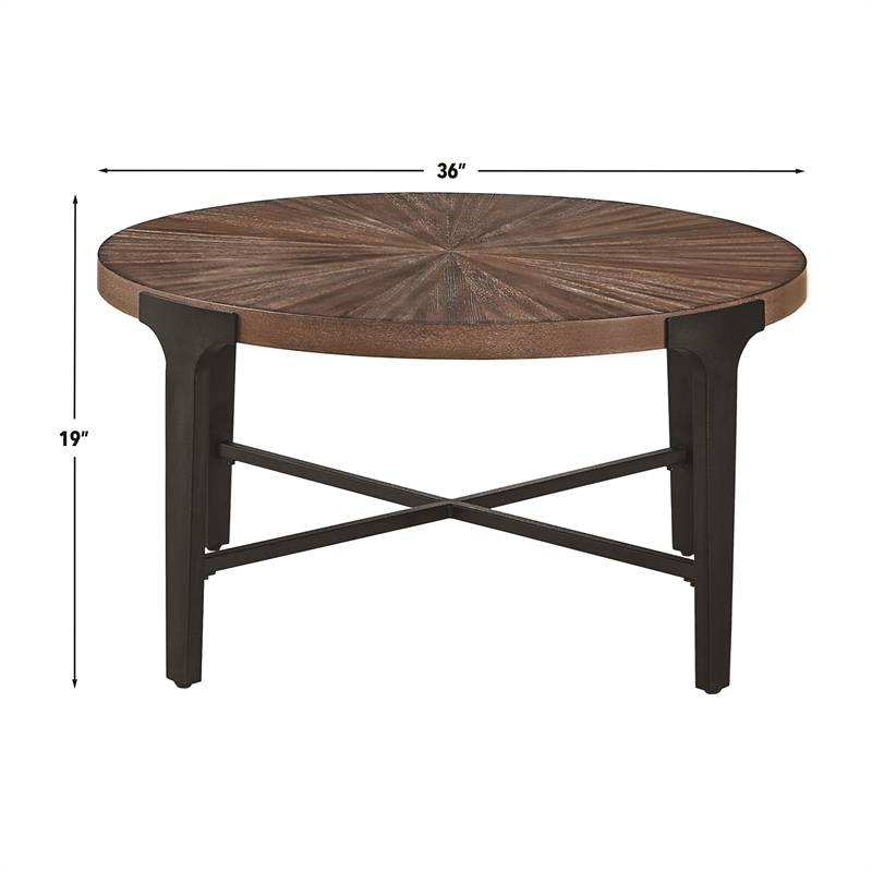 Pemberly Row Contemporary 3-piece Coffee & End Tables Set in Brown