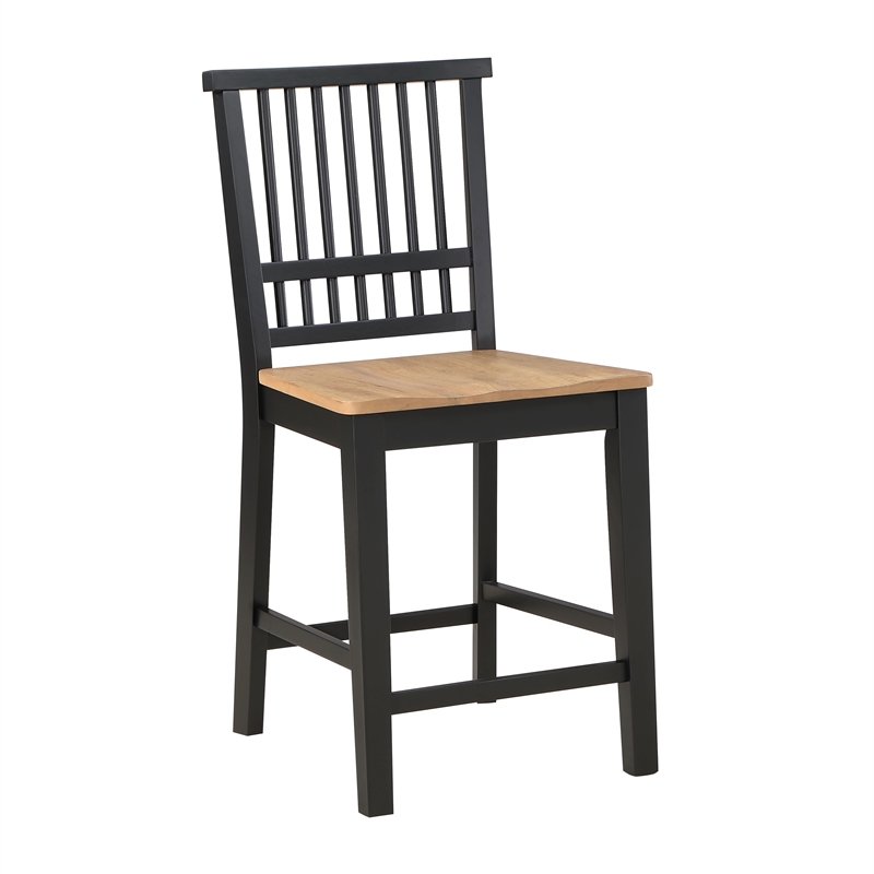Pemberly Row Contemporary 7-piece Counter Dining Table Set in Black Base