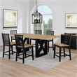 Pemberly Row Contemporary 7-piece Counter Dining Table Set in Black Base