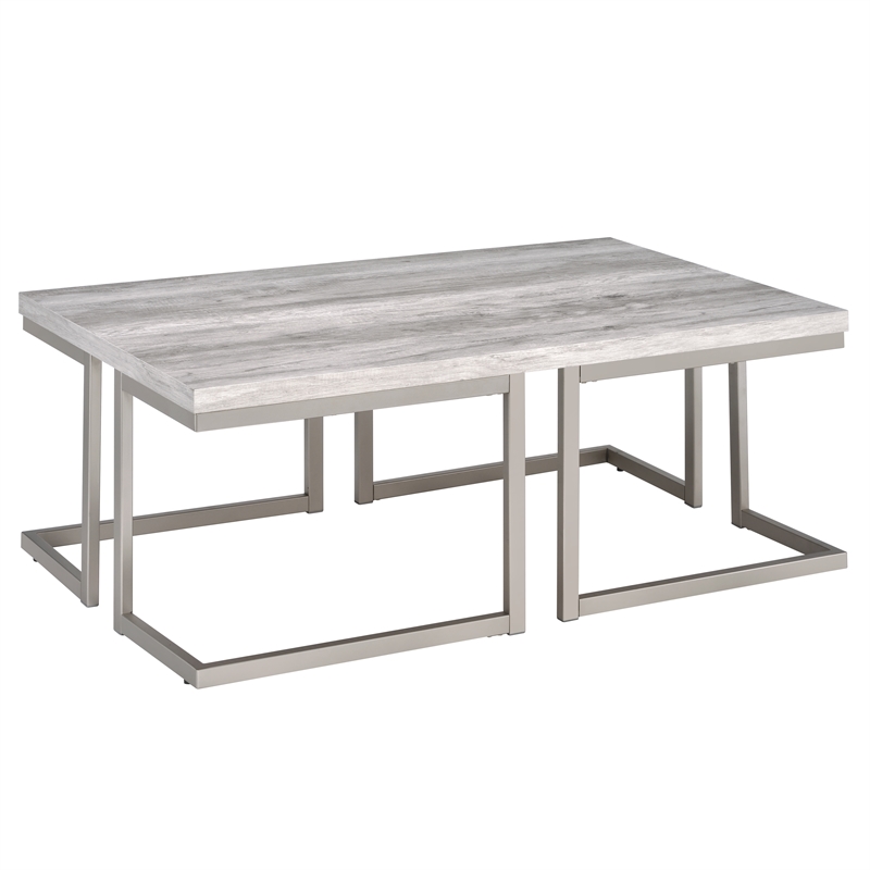 Pemberly Row Contemporary 3-piece Coffee & End Table Set in White
