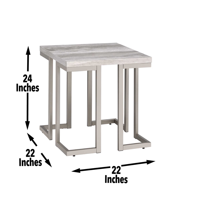 Pemberly Row Contemporary 3-piece Coffee & End Table Set in White