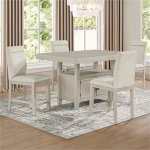 Pemberly Row Contemporary 5-piece Counter Dining Set in Tan/Sand