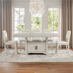Pemberly Row Contemporary 7-piece Counter Dining Set in Tan/Sand