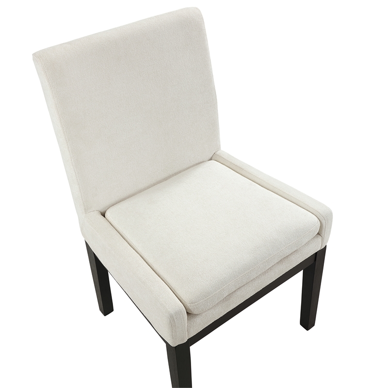 Pemberly Row 7-Piece Upholstered Parsons Chair Dining Set Black