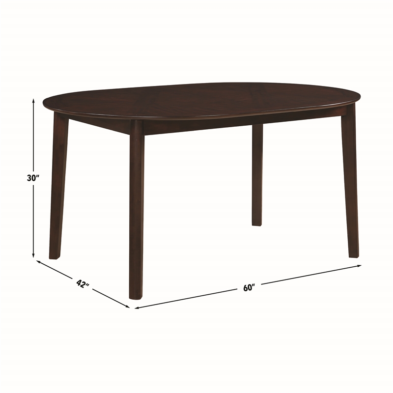 Pemberly Row Contemporary Oval Table - 5-piece Dining Table Set in Brown