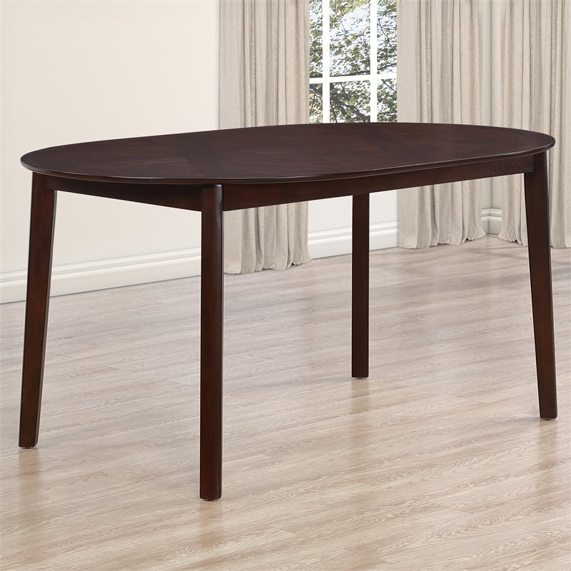 Pemberly Row Oval Table - 7-pieces Dining Table Set in Brown