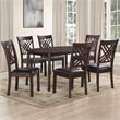 Pemberly Row Oval Table - 7-pieces Dining Table Set in Brown
