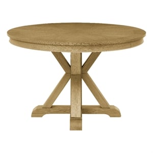 Pemberly Row Engineered Wood Contemporary Dining Table in Natural Finish