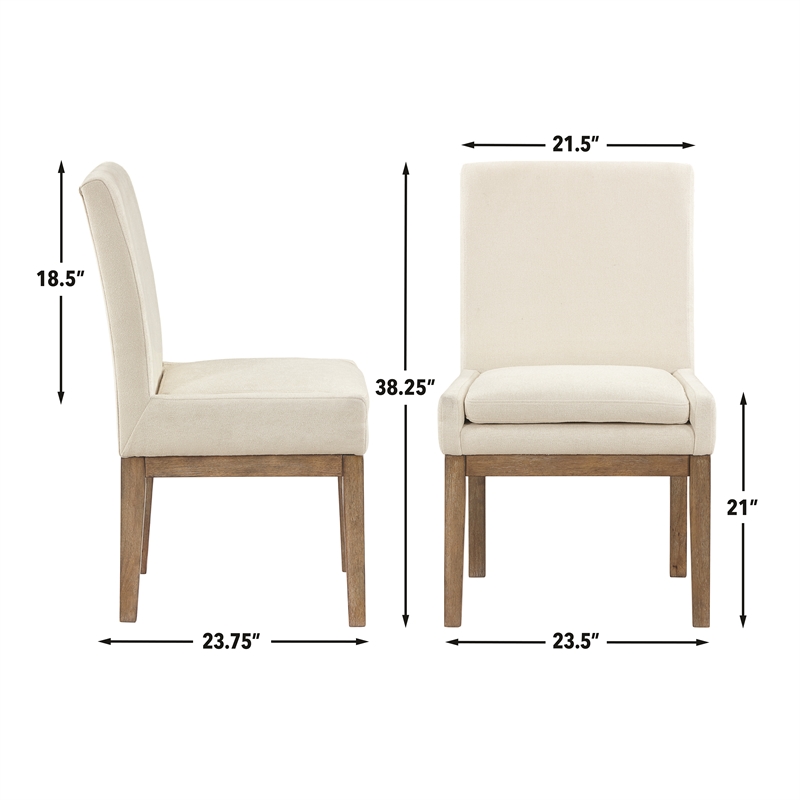 Pemberly Row 7-piece Dining Set with Upholstery Chair in Brown