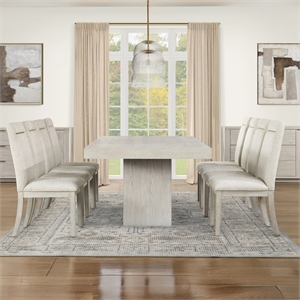 Pemberly Row Contemporary Sand 7-piece Complete Dining Set in Tan
