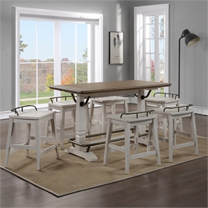 Pemberly Row Contemporary 5-piece Counter Dining Set in White