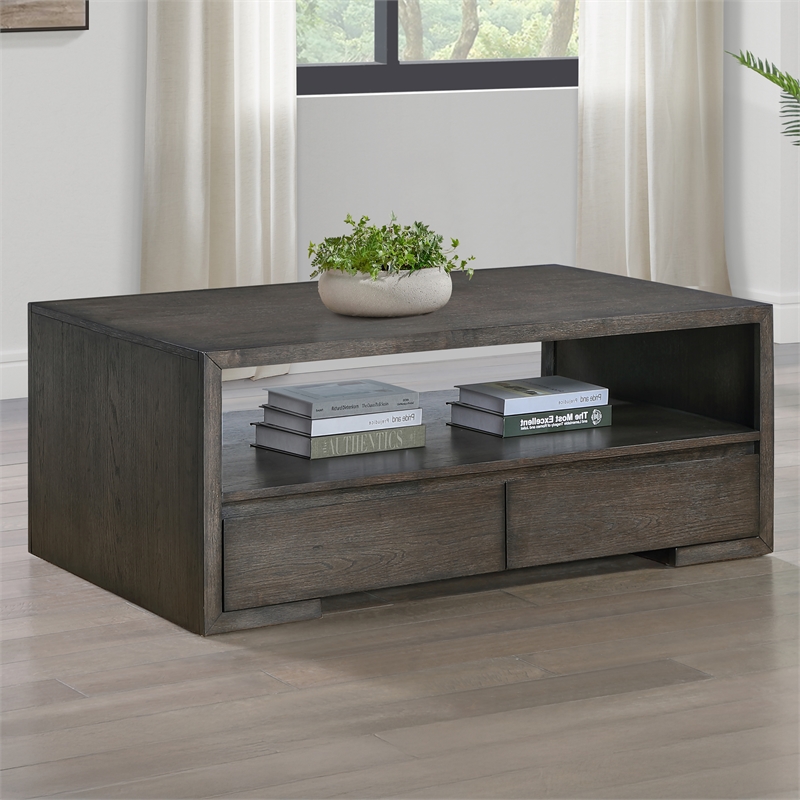 Pemberly Row Contemporary 3-Piece Coffee & End Set Table in Brown
