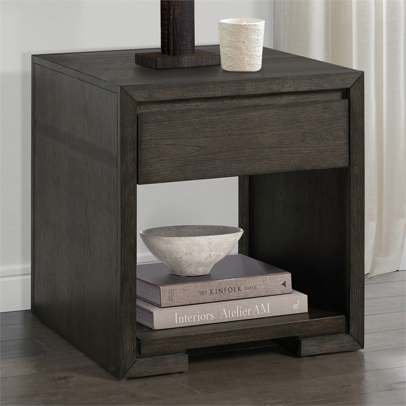 Pemberly Row Contemporary 3-Piece Coffee & End Set Table in Brown