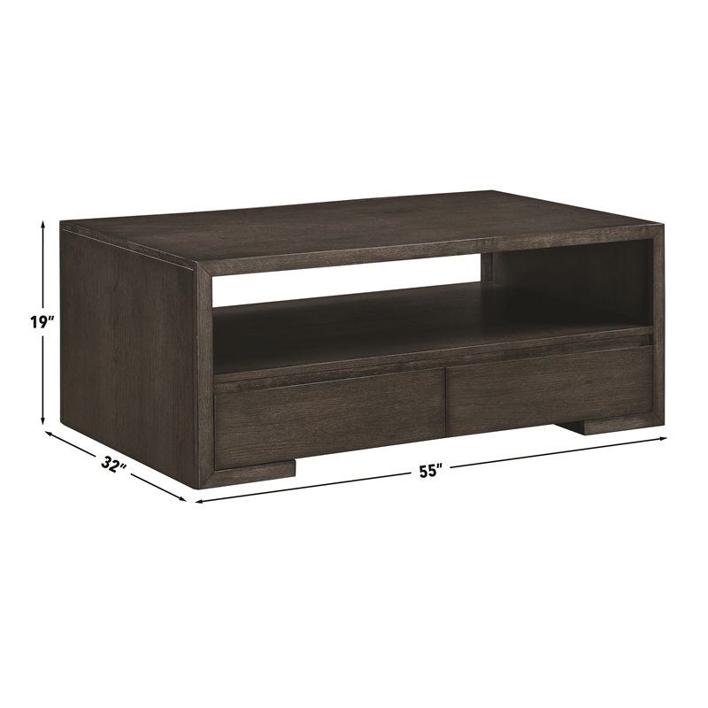 Pemberly Row Contemporary 3-Piece Coffee & End Set Table in Brown