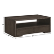 Pemberly Row Contemporary 3-Piece Coffee & End Set Table in Brown