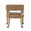 Pemberly Row Set of 4 Faux Leather Arm Chairs & Counter Table in Natural