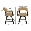 Pemberly Row 5-Pc Set of Faux Leather Swivel Counter Arm Chairs & Table