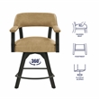 Pemberly Row 5-Pc Set of Faux Leather Swivel Counter Arm Chairs & Table