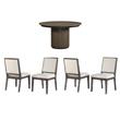 Pemberly Row Dining Set of 4 Side Chairs & Round Table