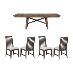 Pemberly Row 5-Piece Rustic Dining Set of 4 Side Chairs & Table