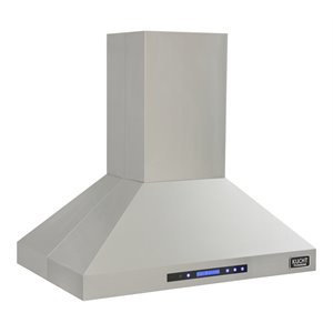 Pemberly Row 36&quot Stainless Steel Island Mounted Range Hood in Silver