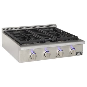 Pemberly Row 30&quot Modern Stainless Steel Natural Gas Range Top in Silver