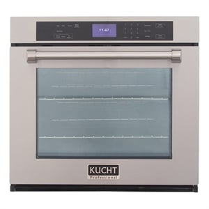 Pemberly Row 30&quot Single Electric Wall Oven with True Convection in Steel