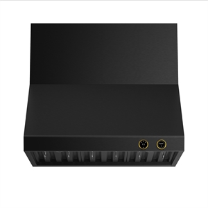 Pemberly Row 36&quot 900 CFM Wall Mount Range Hood in Titanium Steel with Gold