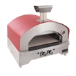 Pemberly Row Stainless Steel Outdoor Portable Propane Gas Pizza Oven in Red