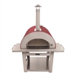 Pemberly Row Stainless Steel Outdoor Wood Fired Pizza Oven in Red